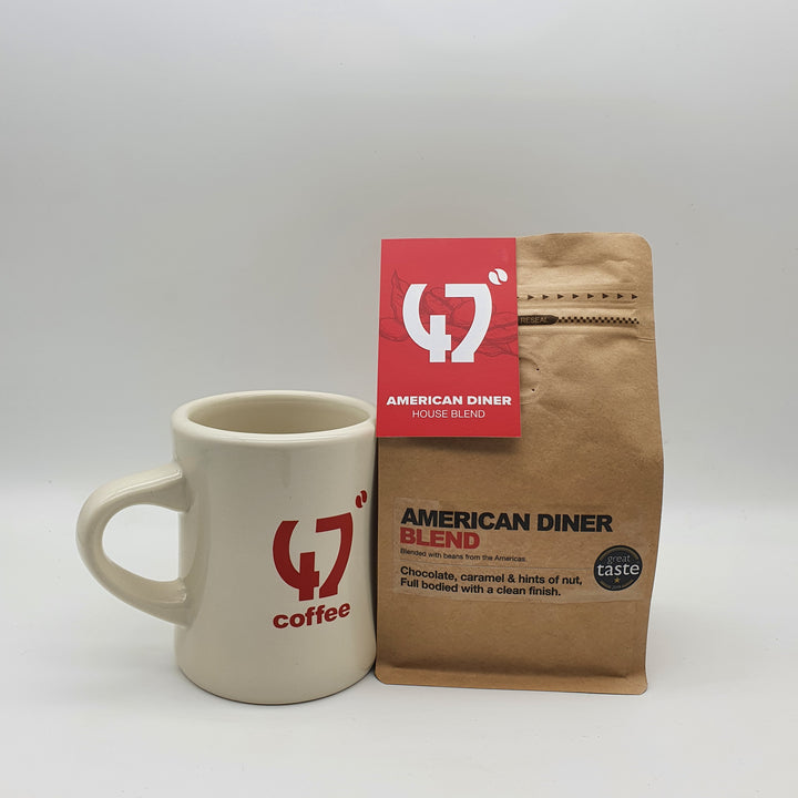 American Diner Mug & Coffee Gift Set - 47 Degrees Coffee, Derbyshire